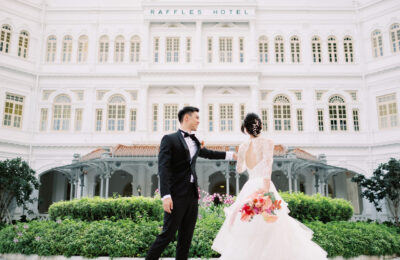 pre wedding photoshoot Raffles Hotel Singapore